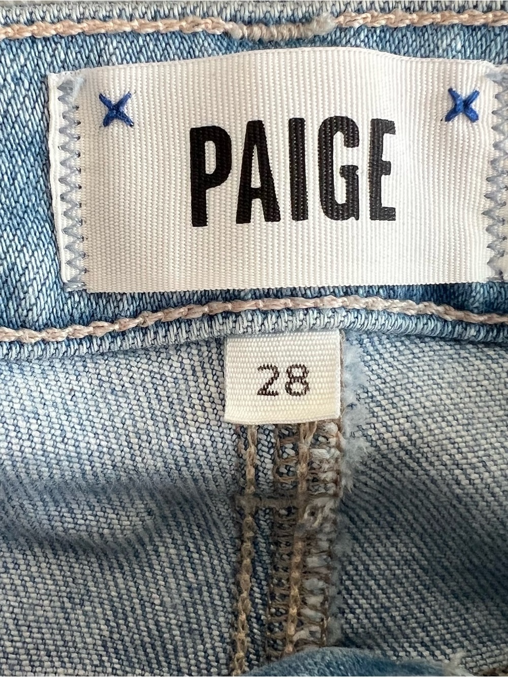 PAIGE Cindy Straight Leg Jeans Light Wash Raw Hem Size 28 - Picture 3 of 7